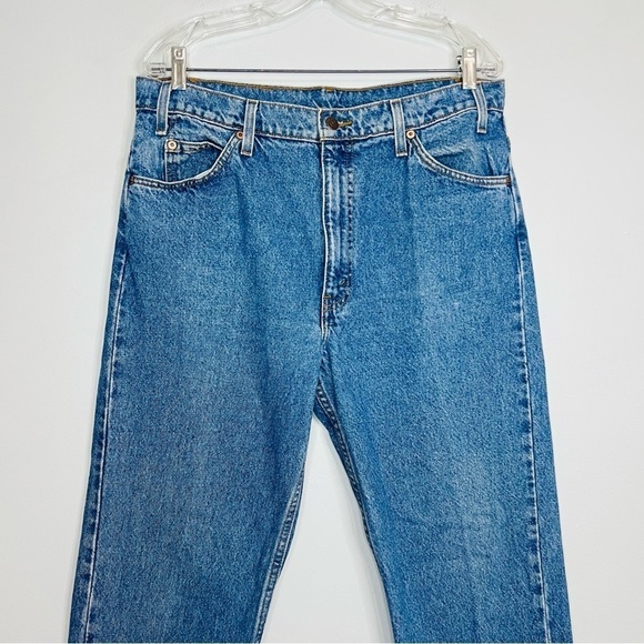 Vintage Levi’s Blue 505 Straight Leg Orange Tab Jeans 36W - Picture 3 of 9